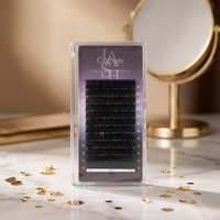 Extensions de cils individuels classiques en PBT, faites à la main, en forme de W, légères, 7 mm, naturelles, scintillantes, mates, douces, véganes, sans cruauté animale