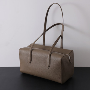 Genuine Leather TC Cowhide Tote Bag Suede Finish Hobo Bowling Bag Trendy Underarm Shoulder Bag for Women Custom OEM - Product Image 1