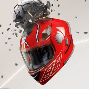 Casque Jet Personnalisé de Haute Qualité en ABS, Résistant aux Chocs, avec Double Visière, Haute Dureté et Design Coloré pour Course de Moto, <span class=keywords><strong>Prix</strong></span> d'Usine - Product Image 3