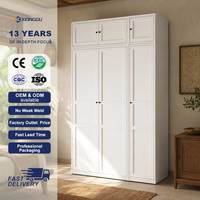 Armoire en acier avec portes à panneaux et placard supérieur pour le rangement des vêtements, idéale pour la chambre familiale, l'appartement et l'organisation de la maison