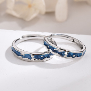 The Little Prince And Fox Couple Ring Star Enamel Unisex Zinc Alloy Gift Jewelry - Product Image 2