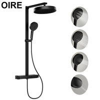 Ensemble de robinetterie de douche thermostatique en laiton massif noir mat Kaiping Oire pour salle de bain