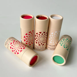 Precio de fábrica 100% Biodegradable Bálsamo labial Cosméticos Contenedor y desodorante Cilindro de cartón Push up Tubos Tubo de papel - Product Image 1