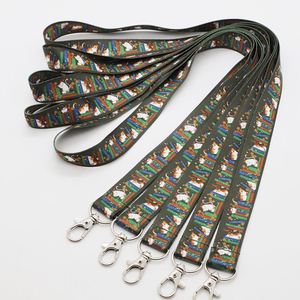 Wholesale Personalized Business Office Employee Neck <b>Lanyard</b> Keychain Custom Company Logo Printed <b>Polyester</b> ID <b>Lanyard</b> - Product Image 1