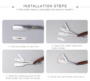 High Quality Wooden Handle <strong>Straight</strong> <strong>Razor</strong> Replaceable Blade Shaving <strong>Razor</strong> for Face Shaving - Product Image 6