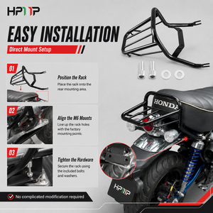 Porte-bagages arrière en fer pour moto, support de top-case, porte-charge arrière, accessoires compatibles avec <span class=keywords><strong>Honda</strong></span> <span class=keywords><strong>Monkey</strong></span> <span class=keywords><strong>125</strong></span> Monkey125 - Product Image 1