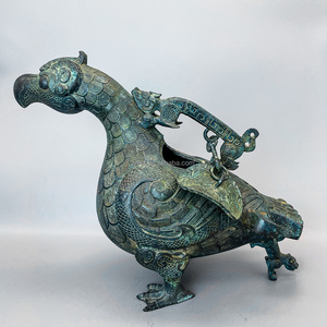 Zhao Qing Antique Brass Bird Zun Hiện Vật Trang Trí Bộ Sưu Tập Trang Trí Công Phu Mùa Xuân Mùa Thu Thủ Công Mỹ Nghệ Kim Loại Đồ Vật Trang Trí - Product Image 3