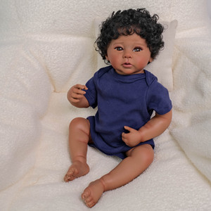 Muñeca Reborn Realista de 20 Pulgadas, Piel Negra Afroamericana, Tacto Real, Muñeca de Alta Calidad, Regalo Popular para Niños - Product Image 6
