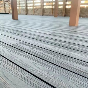 Plancher extérieur WPC directement de l'usine, composite bois-plastique, grain de bois 3D en relief, terrasse de jardin, bordure de piscine - Product Image 5