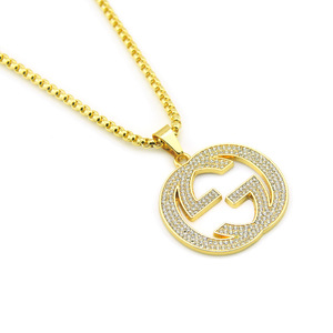 Nuevo Collar con Colgante Geométrico de Diseño Simple y Popular, Estilo Hiphop Personalizado, Chapado en Oro, Collar de Aleación para Hombre, Joyería al por Mayor - Product Image 4