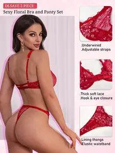 New Premium Women Embroidery Thin Lace Solid Color Bras Underwear Set Lingerie Women's Plus Size Bra And Panty Sets