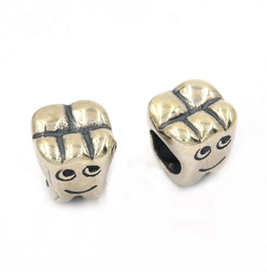PANKOO Latest Design 925 Sterling Silver <strong>Tooth</strong> Shape Beads Happy Smile <strong>Charm</strong> Pendants with Rhodium Plating Cute Style Gift - Product Image 1