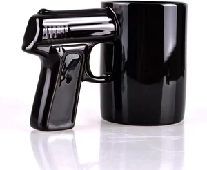 Mới lạ gốm cốc cà phê Súng Mugs Pistol <span class=keywords><strong>cup</strong></span> đen tùy chỉnh hiện đại phổ bền vững vui hình cốc cà phê uống - Product Image 2