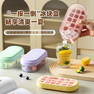 Bandeja para cubitos de hielo rectangular de silicona de calidad alimentaria con tapa para fiestas, almacenamiento de hielo doméstico y caja para hacer hielo - Product Image 4