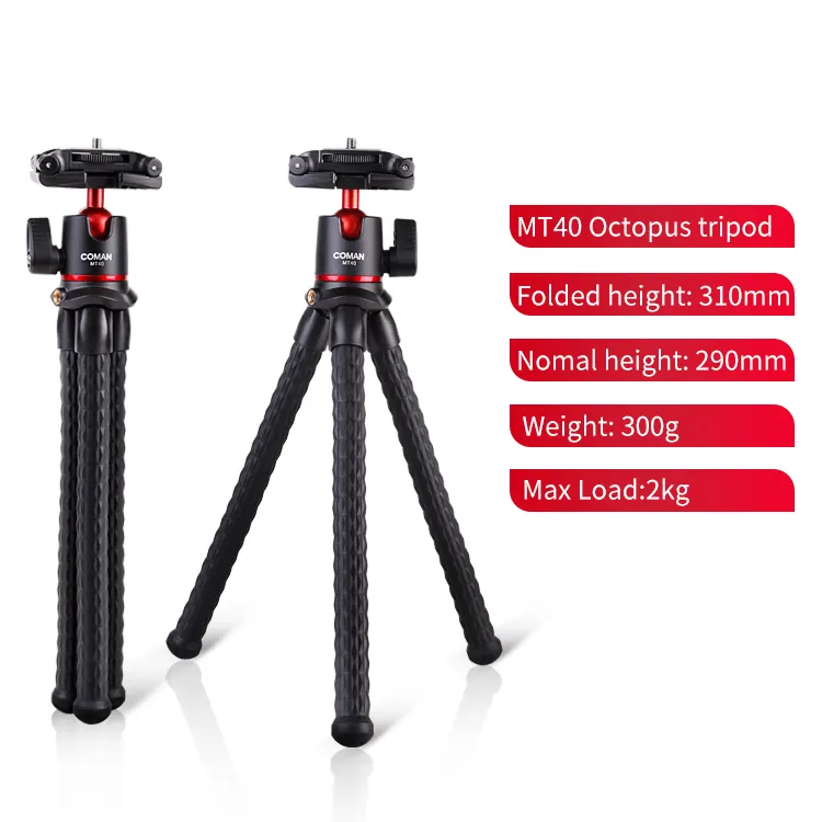 Tất Cả-Trong-Một Thiết Kế Bạch Tuộc Điện Thoại Tripod Mini Cho Máy Ảnh Kỹ Thuật Số MT40 Di Động Và Ổn Định