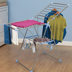 Séchoir à linge multifonctionnel grande capacité en métal, séchoir à linge en forme d'aile, séchoir à linge sur pied réglable - Product Image 3