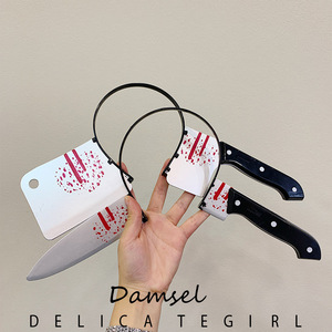 <span class=keywords><strong>Serre</strong></span>-tête unisexe éco-responsable pour <span class=keywords><strong>Halloween</strong></span>, design clé et <span class=keywords><strong>couteau</strong></span> de cuisine, accessoire de coiffure - Product Image 3