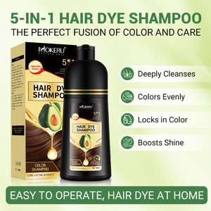 MOKERU Shampoo Colorante Rapido e Permanente, Tinta Naturale con Cressa e Avocado, <span class=keywords><strong>Senza</strong></span> <span class=keywords><strong>Ammoniaca</strong></span>, Copertura Capelli Grigi e Bianchi, 500ml - Product Image 5