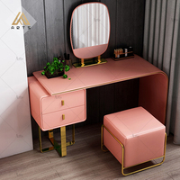 Commode de chambre à coucher simple et luxueuse de style nordique, armoire de rangement, coiffeuse, table de maquillage pour fille avec miroir à lumière LED