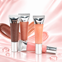 Baume à lèvres hydratant et brillant au goût fruité avec logo personnalisé, végétalien, pailleté, maquillage, marque privée, baume à lèvres au peptide