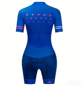 ชุดไตรกีฬาแบบซับเหงื่อ น้ำหนักเบา ยืดหยุ่นสูง สีน้ำเงิน สำหรับการว่ายน้ำ ปั่นจักรยาน และวิ่งระยะไกล - Product Image 3