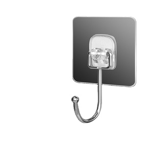 Non-Marking Multifunctional Adhesive <b>Hook</b> No Punching Required Strong Adhesive Transparent <b>Plastic</b> Wall Hanger for Bathroom - Product Image 3