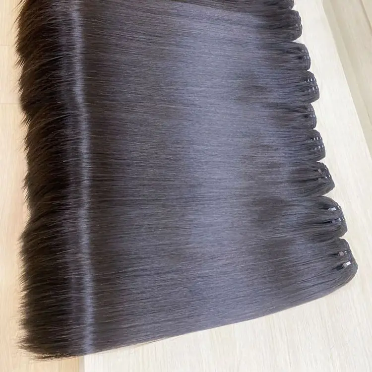 Vente en gros de cheveux d'un seul donneur 100% non transformés cuticule alignée os brut fournisseur de faisceaux de cheveux raides