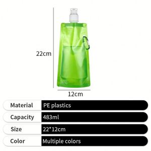 Botella de Agua Plegable en Oferta, 10 Colores, Elegante y Atractiva, con Boquilla para Beber Directamente, Bolsa de Agua de Gran Capacidad para Hombre - Product Image 3