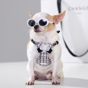 Fabricantes al por mayor de lujo logotipo personalizado de verano sin tirones Tweed arnés para perros correa de plomo collares conjunto con logotipo - Product Image 1