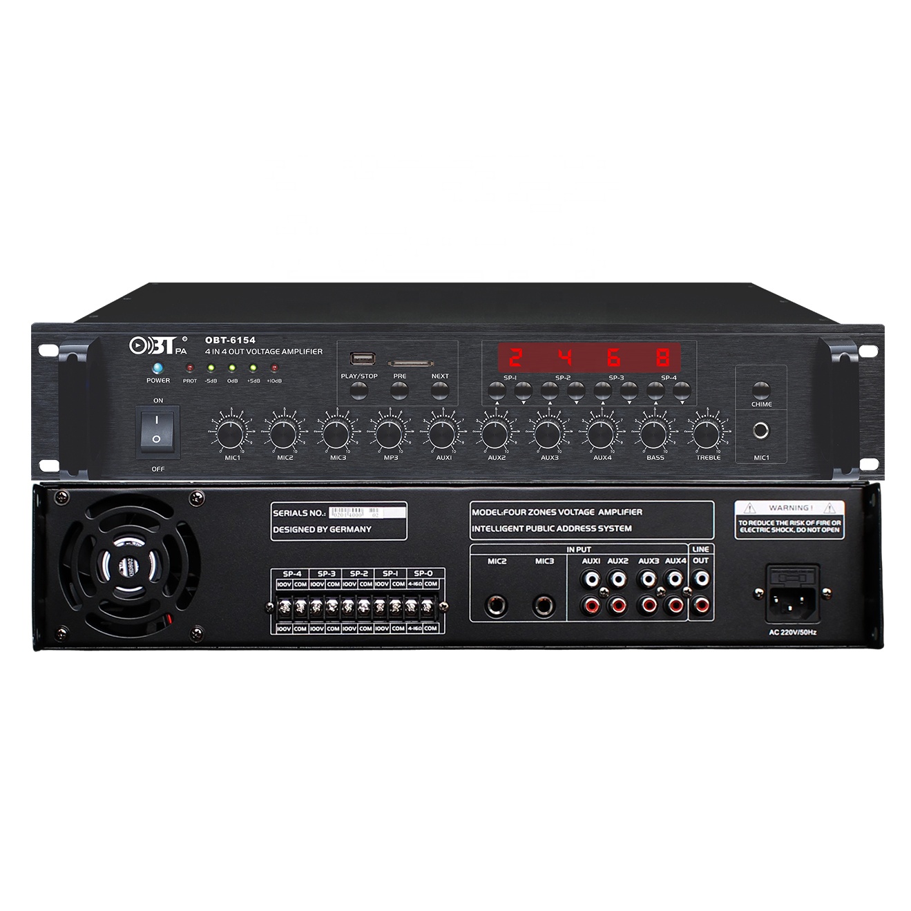 Obt-6154 оптовый дизайн 2u Pastandard 19-дюймовый аудио Профессиональный Hf усилитель для домашнего кинотеатра