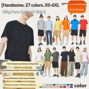 T-shirt de <span class=keywords><strong>sport</strong></span> tendance pour homme en coton pur 180g, avec coutures latérales, évacuation <span class=keywords><strong>générale</strong></span> de l'humidité, pour le <span class=keywords><strong>sport</strong></span>, de l'entrepôt de Guangzhou - Product Image 5