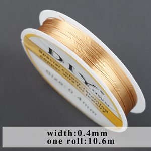 M788  1 Rouleau/Lot Gros <span class=keywords><strong>Fil</strong></span> <span class=keywords><strong>de</strong></span> <span class=keywords><strong>Cuivre</strong></span> Doré pour Fabrication <span class=keywords><strong>de</strong></span> Bracelets et Colliers <span class=keywords><strong>de</strong></span> <span class=keywords><strong>Bijoux</strong></span> - Product Image 4