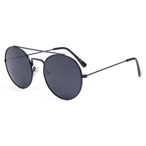 Gafas de sol con montura metálica para hombre, estilo aviador retro redondo, UV400, polarizadas, montura negra, lentes TAC - Product Image 1