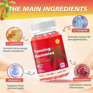 Gomitas Bronceadoras <span class=keywords><strong>de</strong></span> Marca Privada y OEM - Favorecen el <span class=keywords><strong>Bronceado</strong></span> sin Sol, Salud <span class=keywords><strong>de</strong></span> la Piel, Estimulan la <span class=keywords><strong>Melanina</strong></span>, Sabor Sandía, Veganas, Sin OMG - Product Image 2