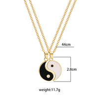 Yin Yang — collier pendentif en émail chinois, 2 pièces/paire, bijoux de Couple, amitié, vente en gros