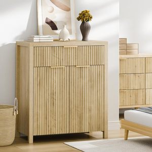 <span class=keywords><strong>Buffet</strong></span> Lulive à compartiments rainurés, écologique <span class=keywords><strong>et</strong></span> durable, avec étagères réglables pour la cuisine, la salle à manger, le salon, l'entrée - Product Image 1