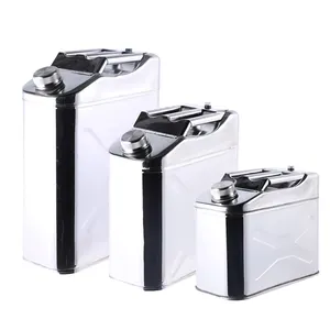 Gaya Militer Jerry Can Tangki Bahan Bakar Gas Baja 5/10/20L 10l Kaleng Bahan Bakar Stainless