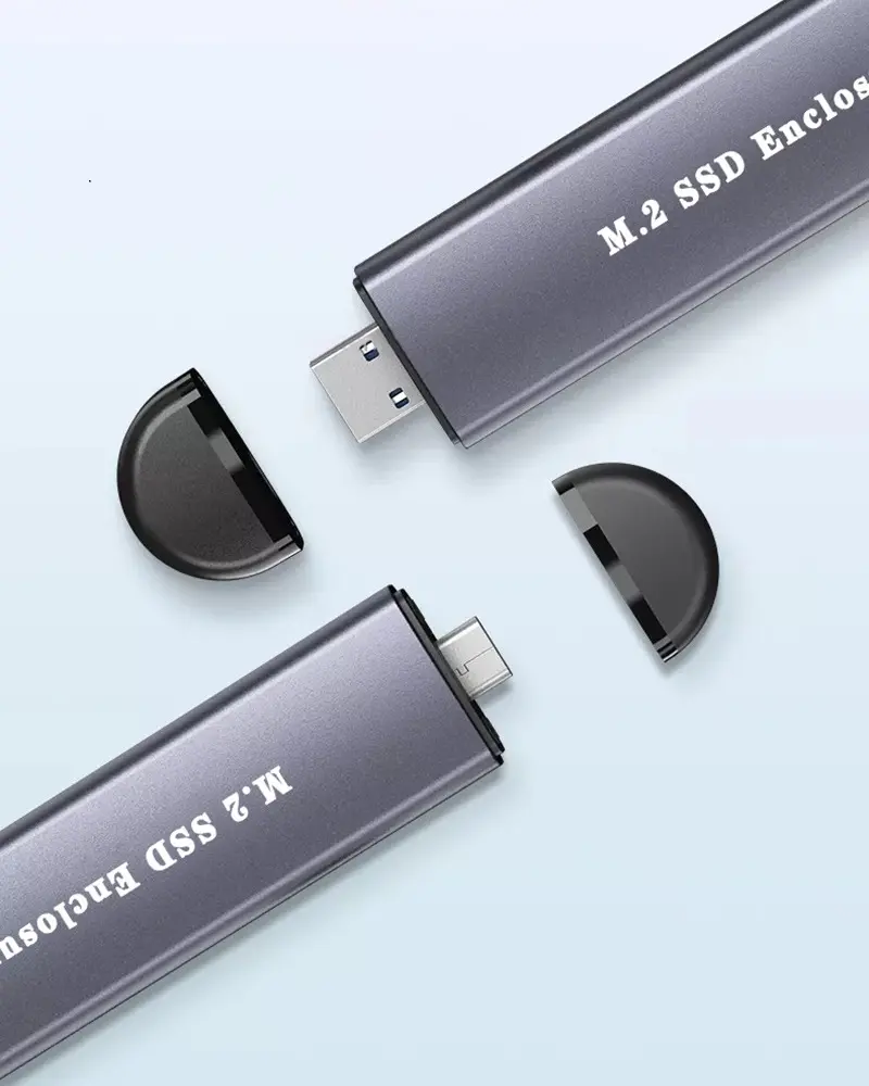 NVMe NGFF SATA แบบพกพา M.2 SSD Enclosure 10Gbps USB และ Type C เคสฮาร์ดไดรฟ์ภายนอกรองรับ2280 2260 2242
