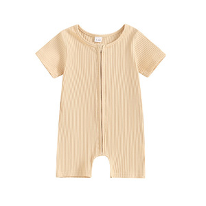 Combinaison bébé fille en coton et élasthanne de qualité supérieure, lot de stock, été, nouveau-né, hiver, manches courtes, fermeture éclair - Product Image 3