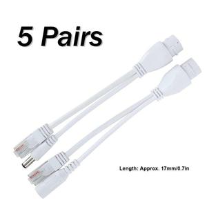 Kit de câbles adaptateurs répartiteurs PoE 5 pièces, injecteurs PoE réseau standard DC12V, câbles et fils fabriqués en Chine - Product Image 2