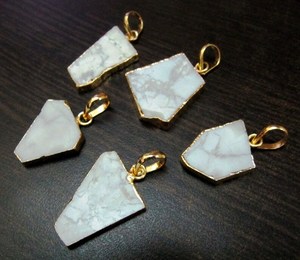 เซ็ต2ชิ้น-จี้ชิ้นโมราสีขาวธรรมชาติตัวเชื่อมต่อแบบฟรีพร้อมขอบชุบทอง24K ห่วงเดี่ยวขนาด1นิ้วโดยประมาณ - Product Image 4