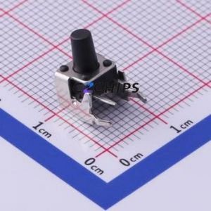 UK-B02124G90-AQ25Y Tactile Switch Bent Lead Through Hole,6x6mm Single Pole Single Throw Round Button 2.5N Right Angle Insert - Product Image 1