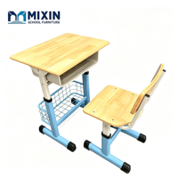 Table et chaises durables pour l'école primaire, mobilier de classe en bois pour enfants, mobilier scolaire moderne et collaboratif pour le lycée en acier