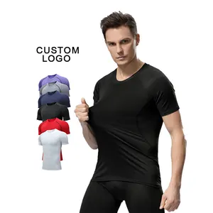 wholesale Breathable 100% polyester mesh T-shirt Men's Summer Stretch Short Sleeve Quick Dry Sports Casual t shirts