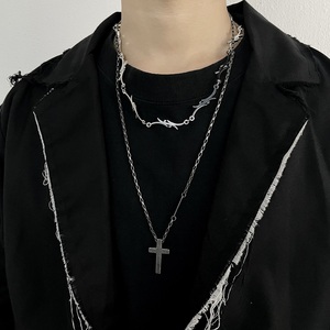 Colar Cruz de Aço Inoxidável Personalizado para Homens e Mulheres, Pingente Crucifixo, Joias para Meninas - Product Image 5