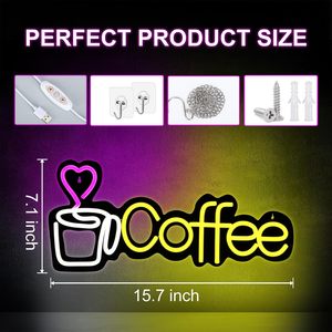 Coffee cup neon LED dimmable USB powered ambient <b>light</b> store <b>window</b> decoration <b>light</b> street indicator <b>light</b> landscape <b>light</b> 5v - Product Image 1