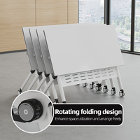 Table de formation pliable réglable au design moderne et épuré, mobilier de bureau en bois durable et multifonctionnel pour usage commercial