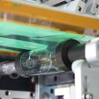 Máquina de impresión de pantalla de seda automática, para botellas transparentes, 3 colores, 50 Uds./minuto