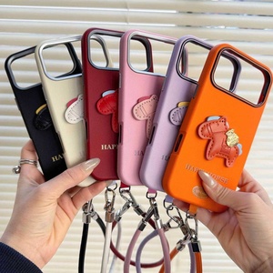 เคสลาย<span class=keywords><strong>การ์ตูน</strong></span>สไตล์จีนพร้อมสายคล้องมือถือ<span class=keywords><strong>หนัง</strong></span> PU สำหรับ iPhone 17 Pro Max 17 Air 16 Pro 15 PLUS 13เคสดีไซน์รูปม้า - Product Image 1