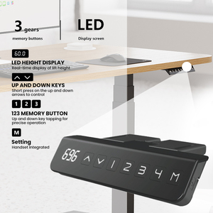 Escritorio Metálico con Altura Ajustable Automática y Superficie de Madera, Personalizable ODM para Oficina en Casa, Estación de Trabajo de Pie para Juegos, Compra al por Mayor - Product Image 2